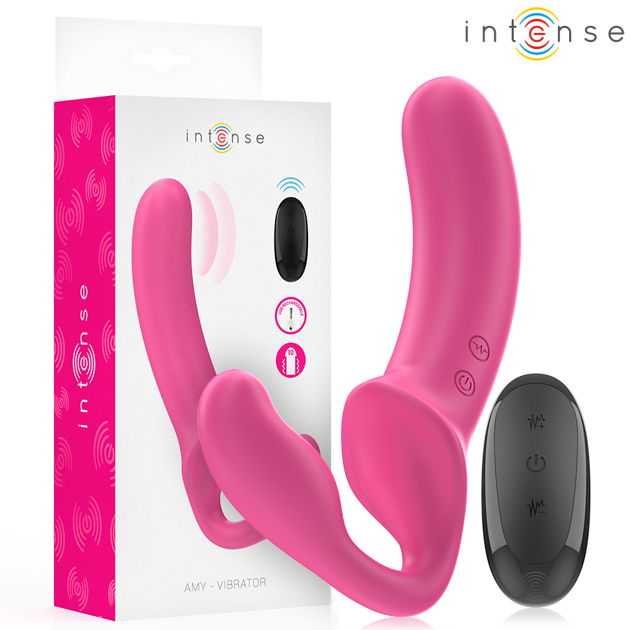 Vista 1 de Intense - Amy Vibrador Doble 20 Cm Rosa Control Remoto