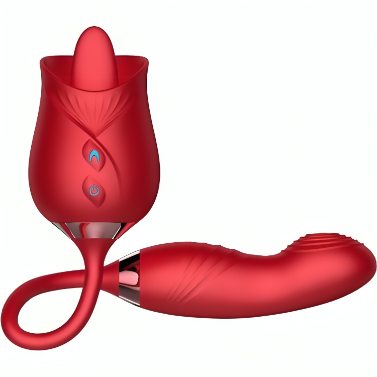 Vista 2 de Armony - Delight Flower Vibrador & Bumping con Lengua Rojo