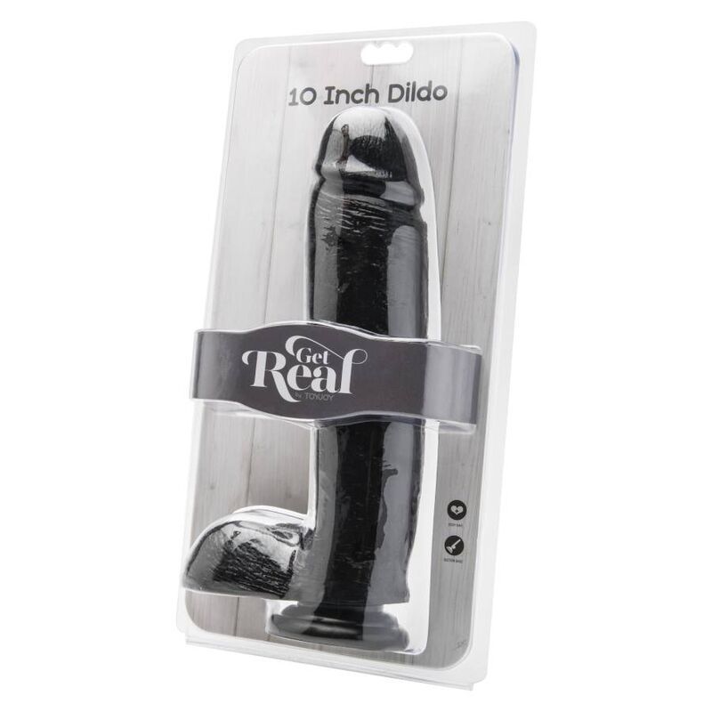 Vista 2 de Dildo 25,5 Cm con Testículos Negro