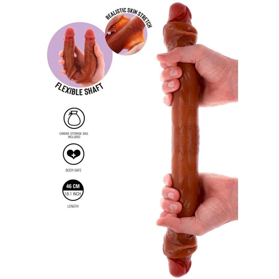 Ansicht 2 von Doppelendes Silikon-Dildo Karamell 46 Cm
