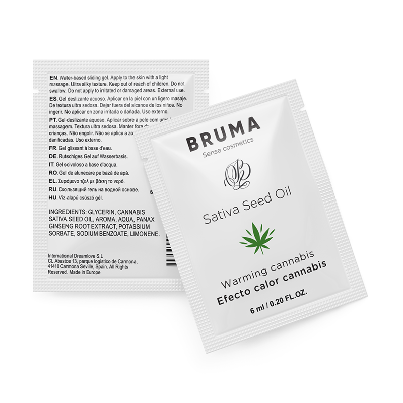 Vista 2 de 6 Ml Gel Deslizante con Aceite de Semilla Efecto Calor Sabor Cannabis