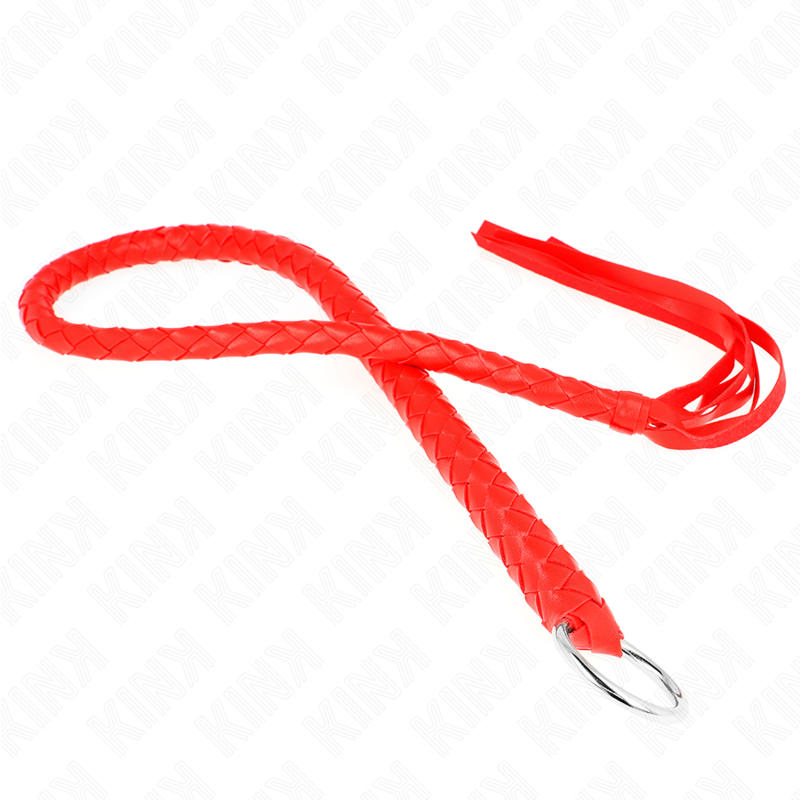 Vista 2 de Kink - Látigo de Serpiente con Anillo de Mano Rojo 65 Cm