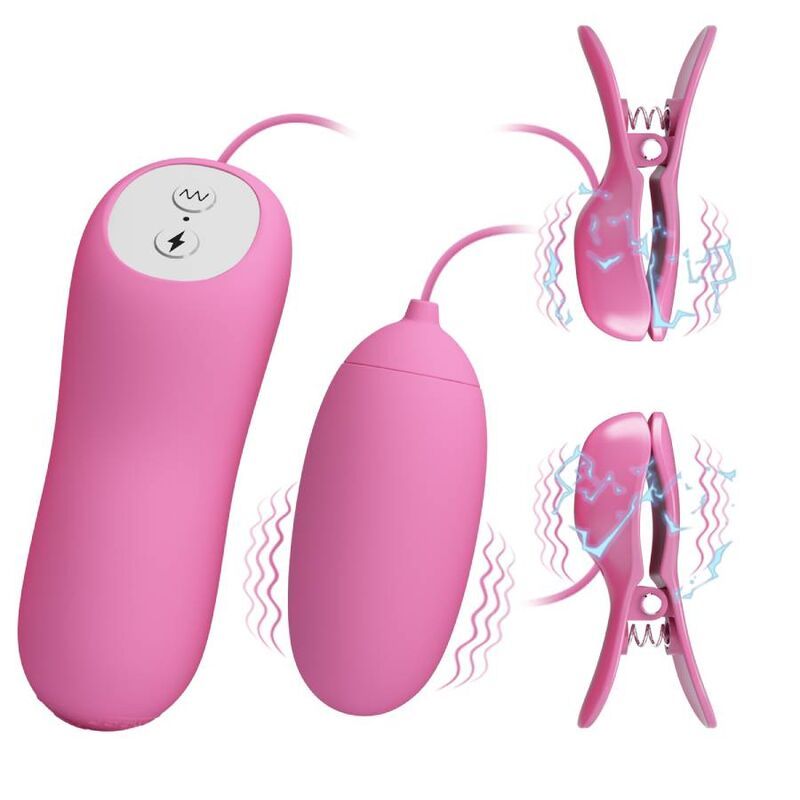 Vista 2 di Pretty Love - Pinzetta con Vibrazione Ed Elettroshock Rosa