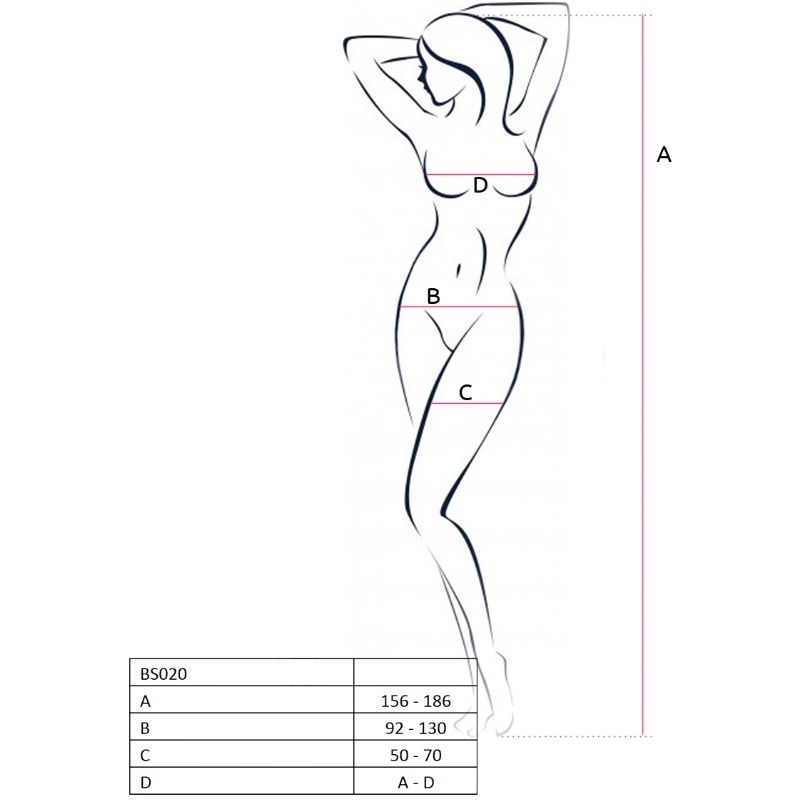 Vista 2 de Passion - Woman Bs020 Bodystocking Blanco Talla Única