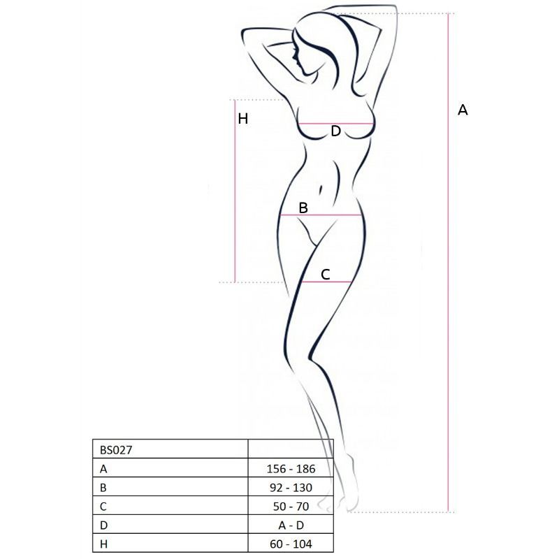 Vista 2 di Passion - Woman Bs027 Bodystocking Abito Rosso Stile Taglia Unica