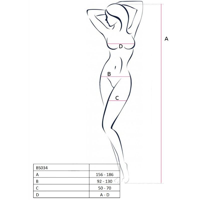 Vista 2 de Passion - Woman Bs034 Bodystocking Blanco Talla Única