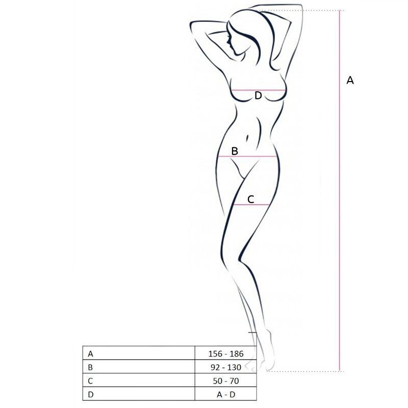 Vista 2 de Passion - Woman Bs050 Bodystocking Rojo Talla Única