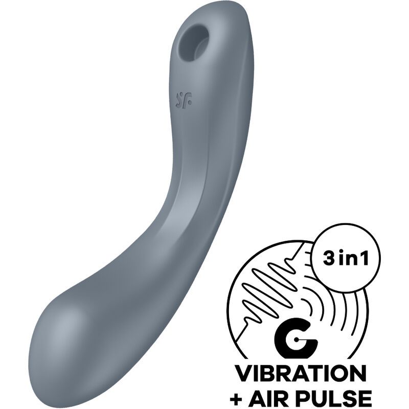 Vista 11 de Satisfyer - Curve Trinity 1 Air Pulse Vibration Gris