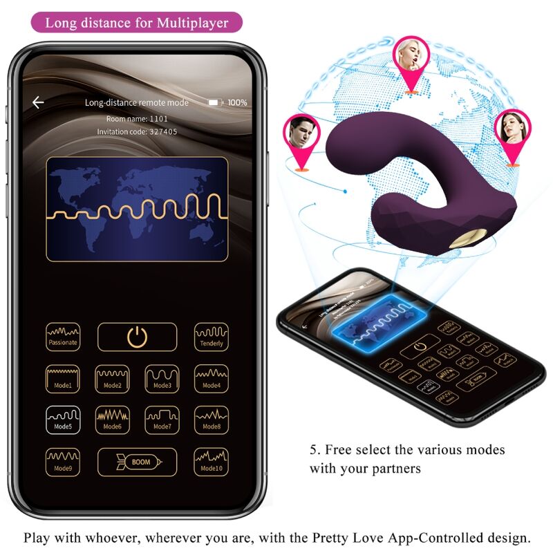 Ansicht 11 von Pretty Love - Billy Vibrationsfernbedienung Lila Kostenlose App