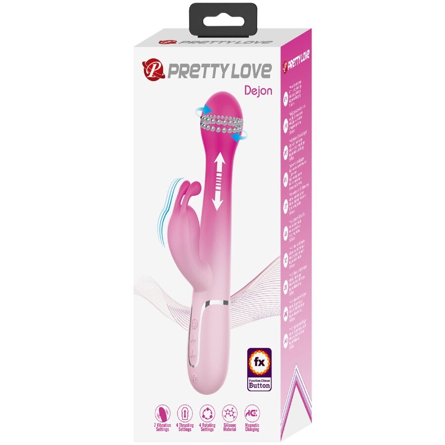 Vista 11 di Pretty Love - Dejon 3 In 1 Multifunzione Vibratore Coniglio Rosa