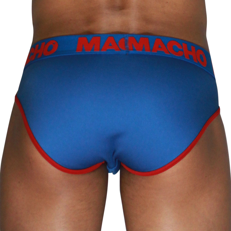 Vista 12 de Macho - Mch005 Slip Clásico Azulón + Rojo