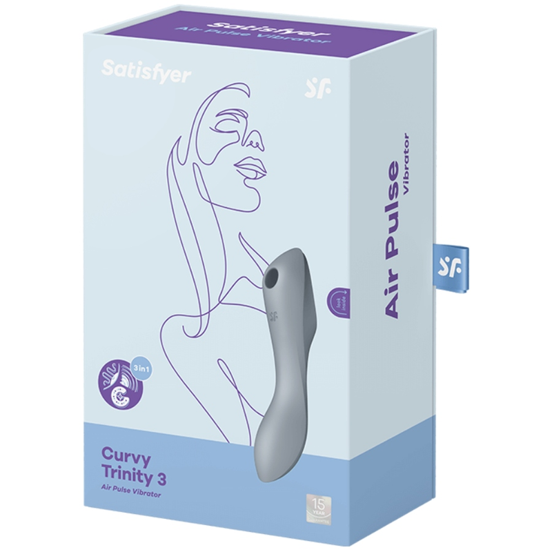 Vista 3 de Satisfyer - Curvy Trinity 3 Estimulador y Vibrador Gris