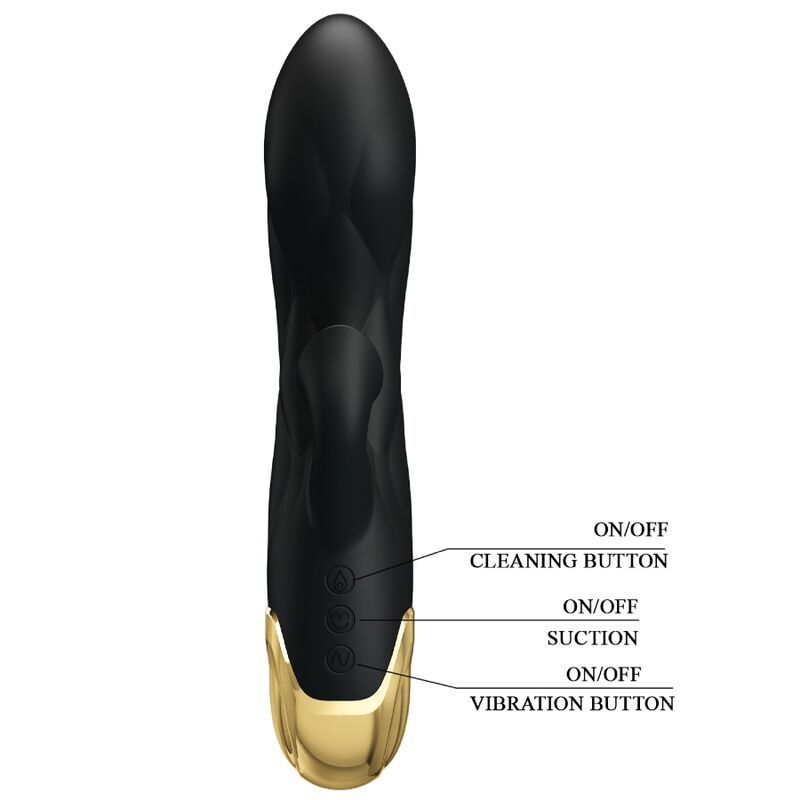 Vista 3 de Pretty Love - Vibrador de Lujo Bañado en Oro Recargable Negro