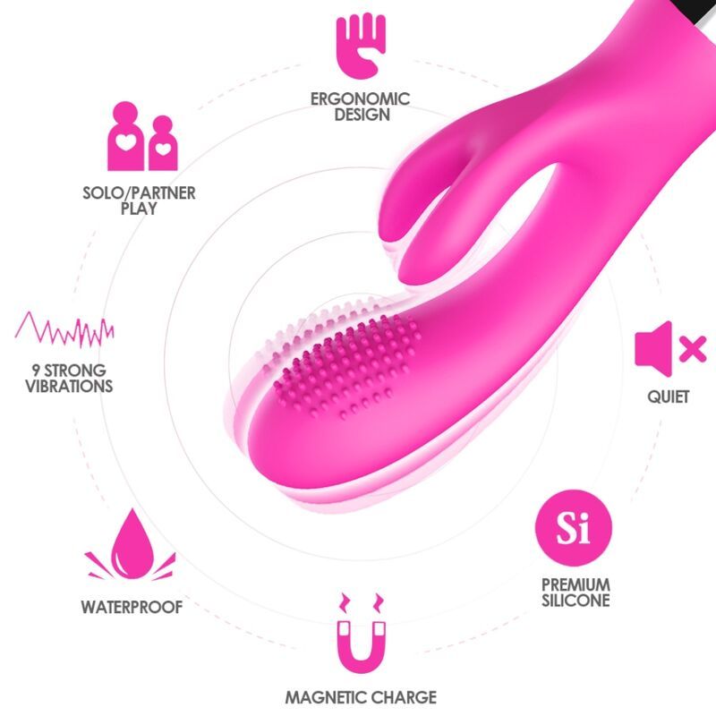 Vista 3 de Armony - Vibrador Rabbit Fucsia