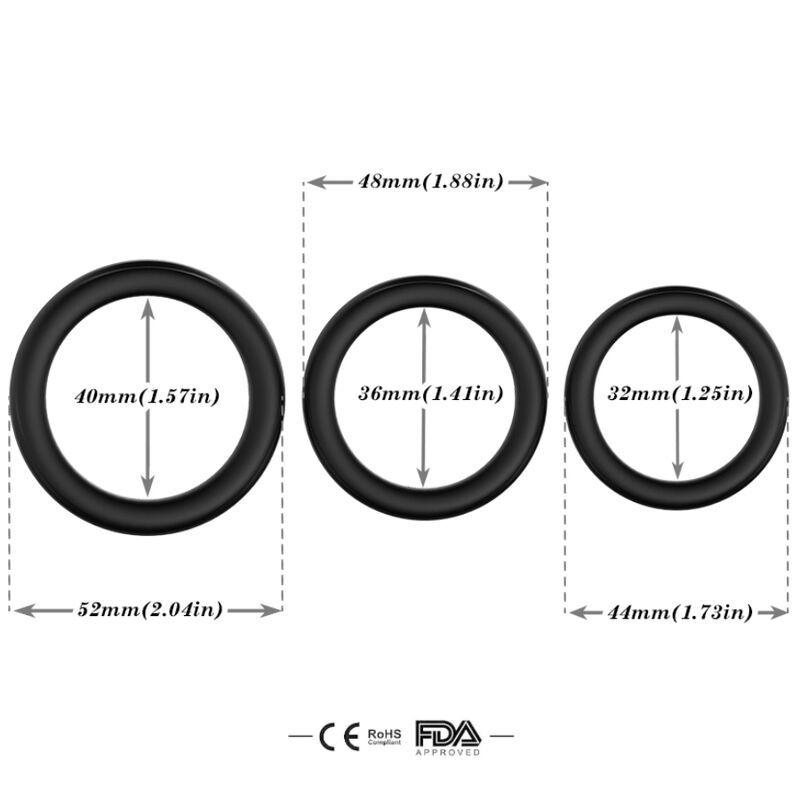 Vista 3 de Armony - Triple Anillo Silicona Negro