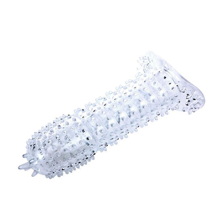 Vista 3 de Baile - Funda para Pene con Puntos Estimulantes Transparente 14 Cm