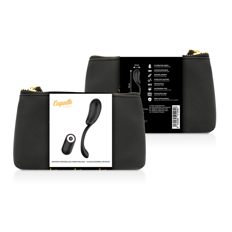 Vista 3 de Coquette Chic Desire - Huevo Control Remoto Recargable Negro / Gold