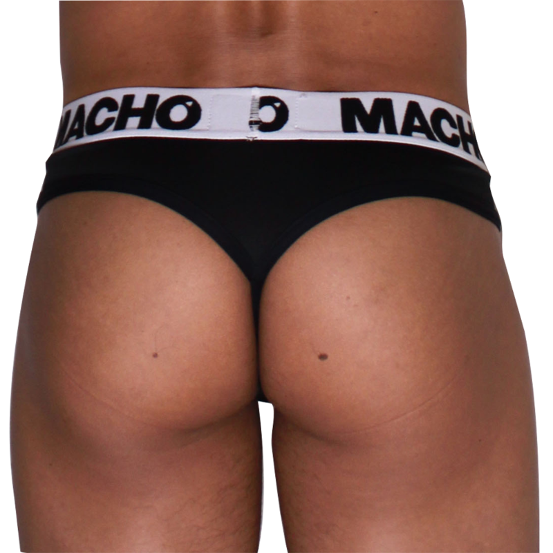 Vista 3 de Macho - Mtg002 Calcinha Fio Dental Preta/Preta Tamanho