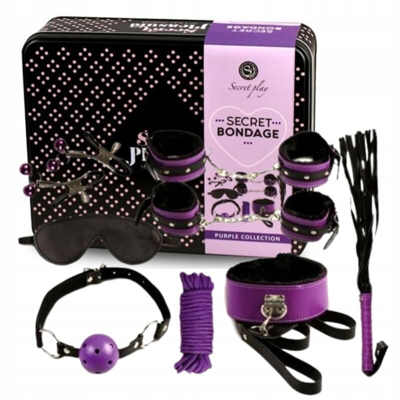 Vista 3 di Secretplay - Bdsm Set 8Pcs Viola / Nero.