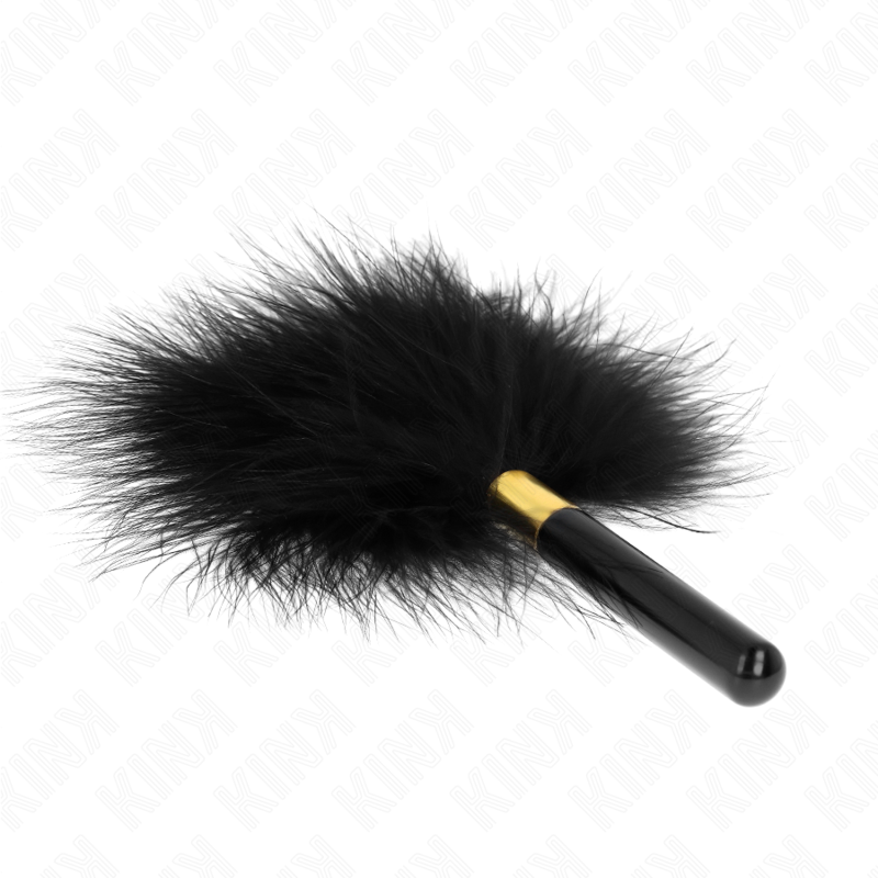Vista 3 di Kink - Piume Tickle In Metallo Oro Nero 18 Cm