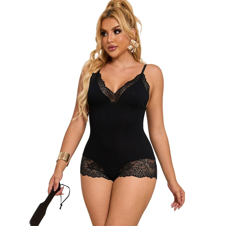 Vista 3 de Subblime - Teddy Detalle Encaje Floral Negro L/Xl