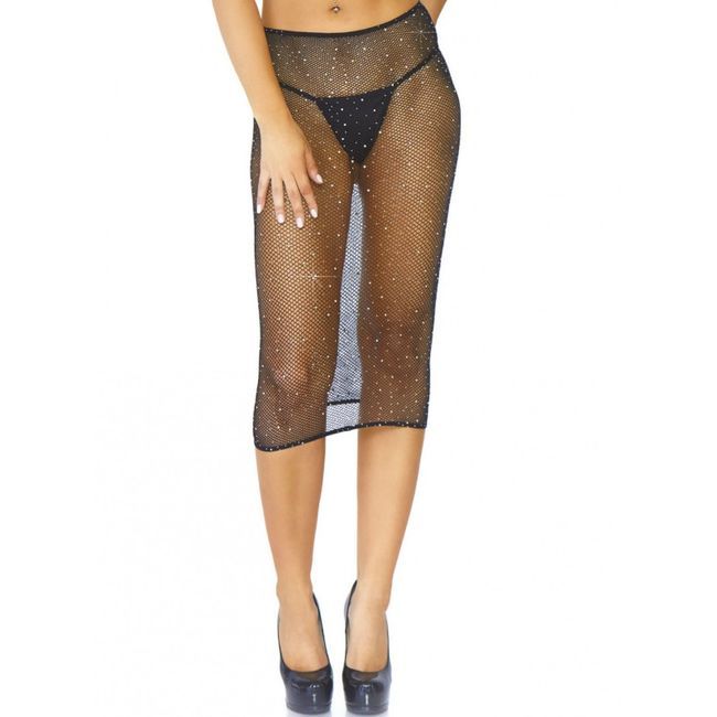 Vista 3 di Leg Avenue - Multidress a Rete Cristallizzata Nero Os