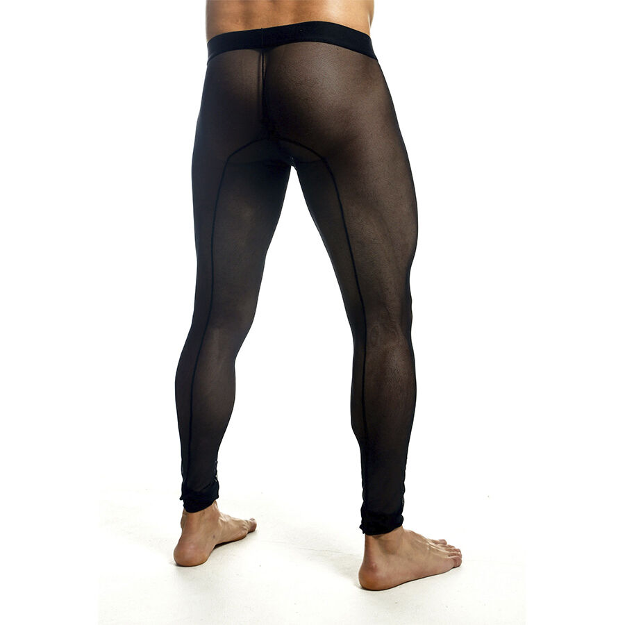 Vista 4 de Medias de Mallas Transparentes Negras Talla