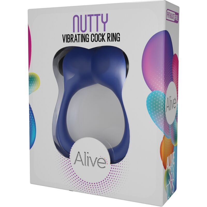Vista 4 de Nutty Anillo Vibrador Azul