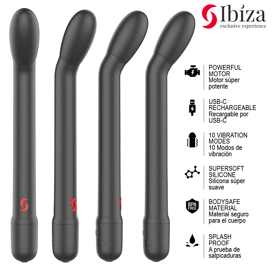 Vista 4 de Ibiza - Vibrador de Punto G con Vibración Negro