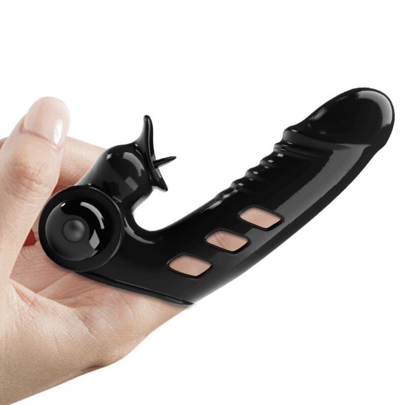 Ansicht 4 von Pretty Love - Corbin Schwarze Vibrator-Fingerabdeckung