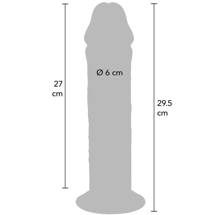 Vista 4 de Dildo Deluxe Dong Grueso de Doble Densidad Tpe 29.5 Cm
