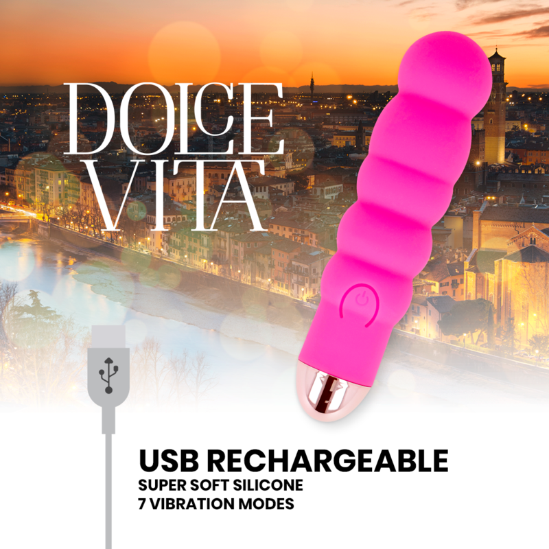 Vista 4 de Vibrador Recargable Six Rosa 7 Velocidades