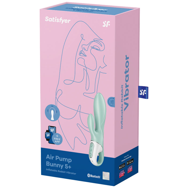 Ansicht 4 von Satisfyer - Air Pump Bunny 5+ Aufblasbare Kaninchenvibrator-App Grün