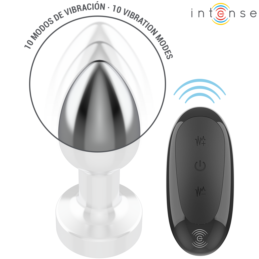 Ansicht 4 von Intense - Anal Plug 10 Vibrationen Metall Mit Fernbedienung S