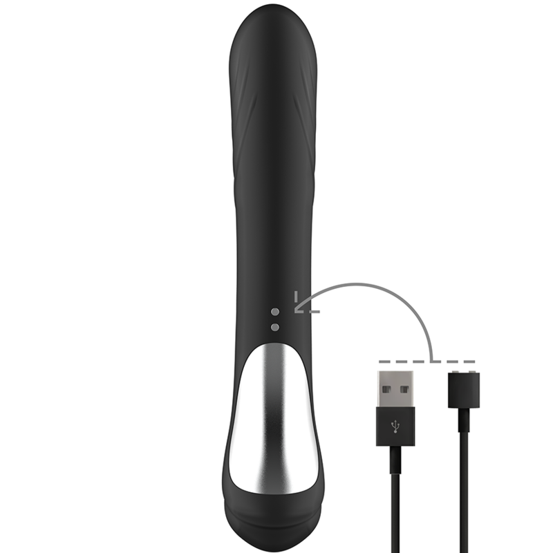 Vista 4 de Estimulador de Coelho de Silicone Recarregável Jamie Preto