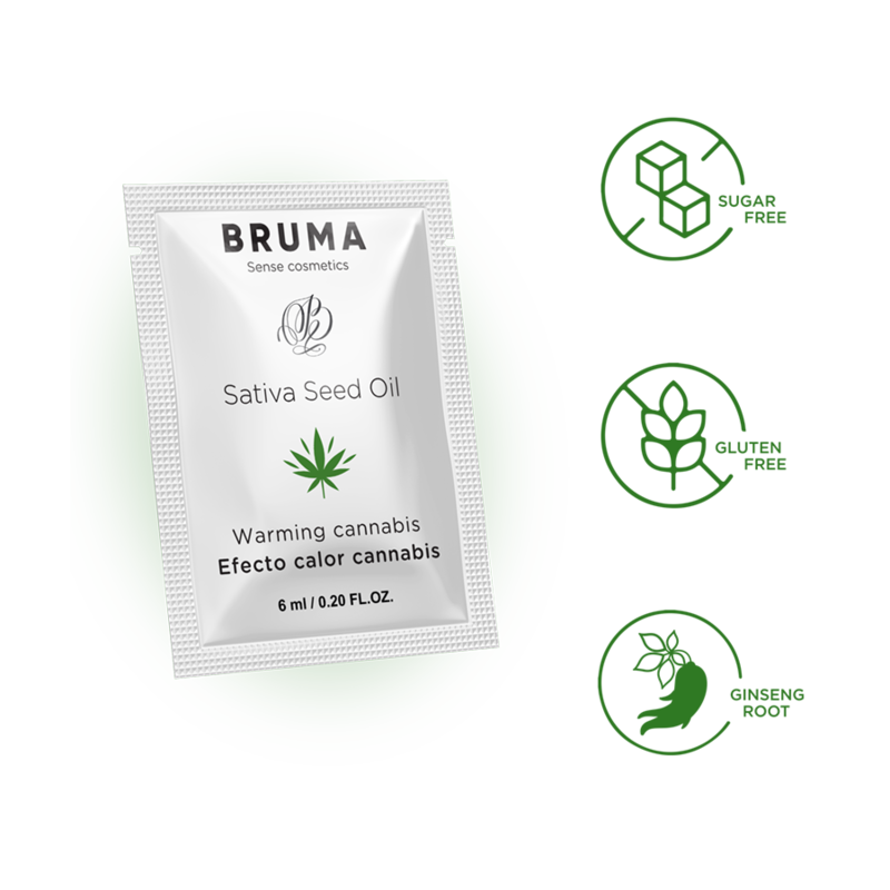 Vista 4 de 6 Ml Gel Deslizante con Aceite de Semilla Efecto Calor Sabor Cannabis
