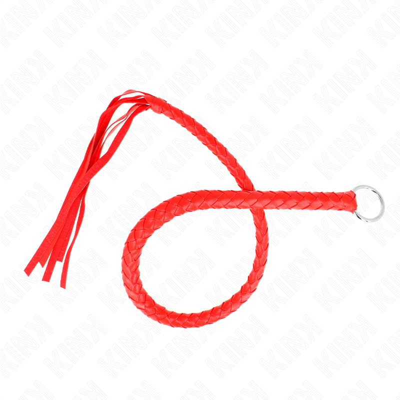 Vista 4 de Kink - Látigo de Serpiente con Anillo de Mano Rojo 65 Cm