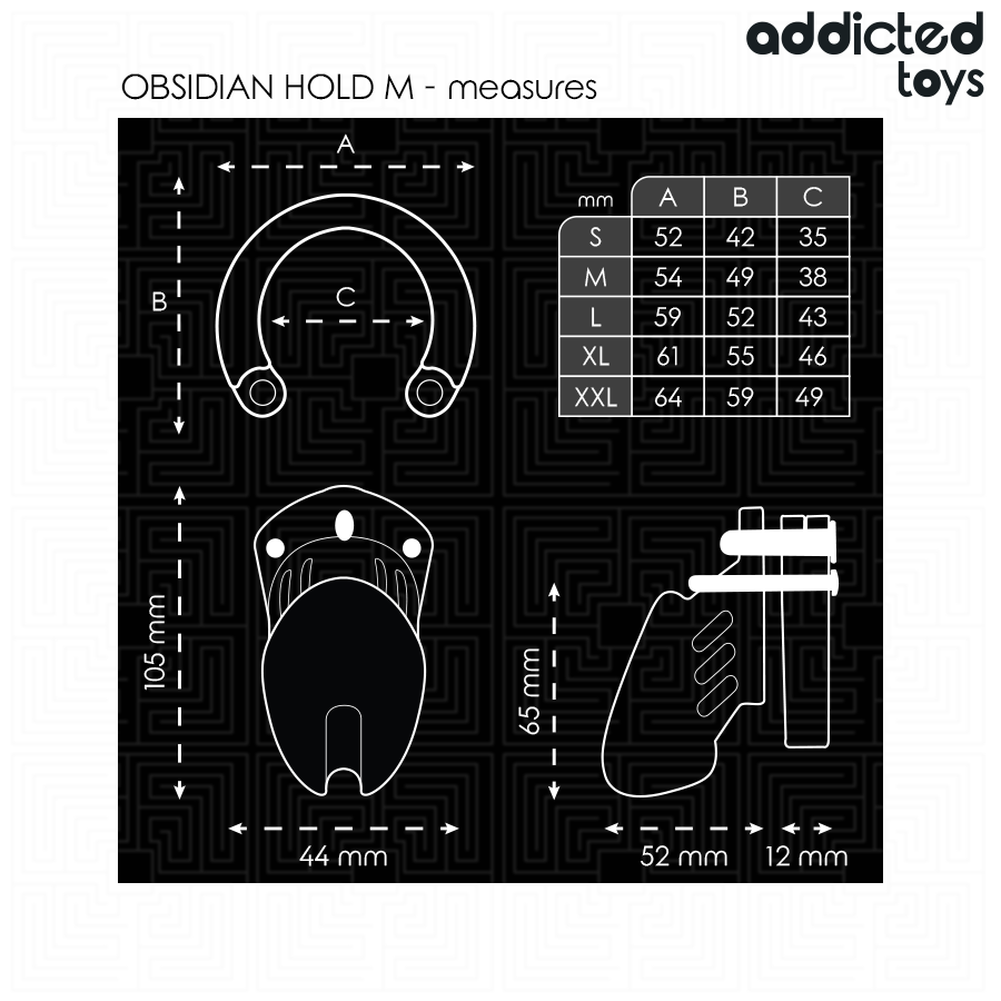 Vista 4 di Gabbia Per Pene Obsidian Hold Taglia M