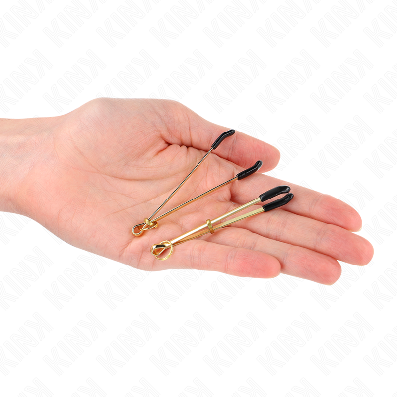 Vista 4 de Kink - Pinzas para Pezones Fina Dorado 7 Cm
