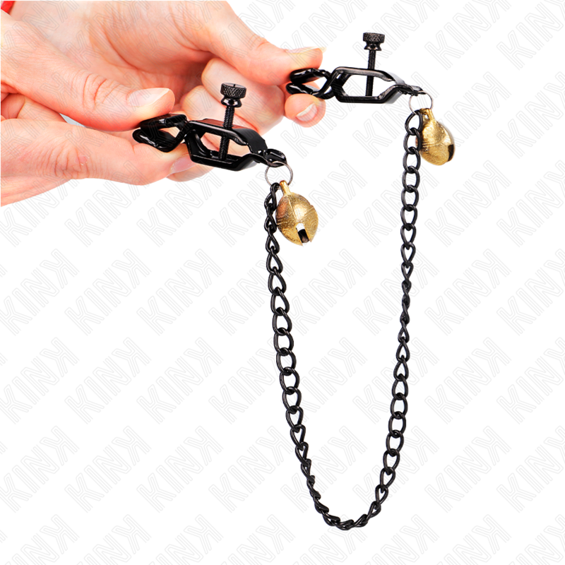 Vista 4 di Kink - Pinze Per Capezzoli a Catena Piatta E Campana Argento 30 Cm