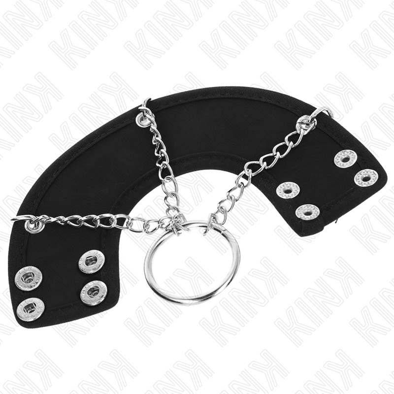 Vista 4 di Kink - Anello Per Pene Catena 4 Cm Metallo 7 Cm con Cintura In Pelle