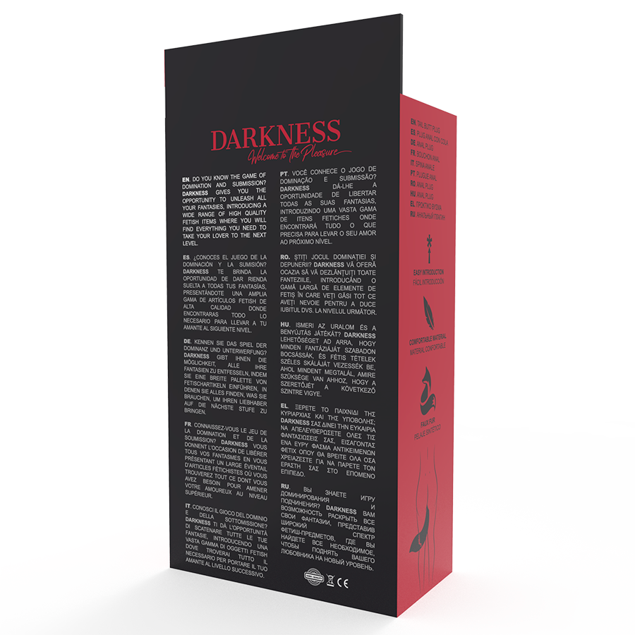 Vista 4 di Darkness - Plug Anale In Silicone con Coda Grigia