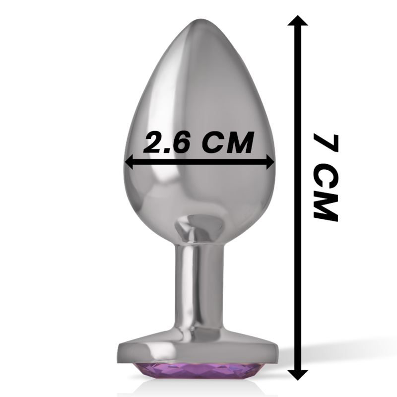 Vista 4 de Intense - Plug Anal Metal Aluminio con Cristal Violeta Talla S