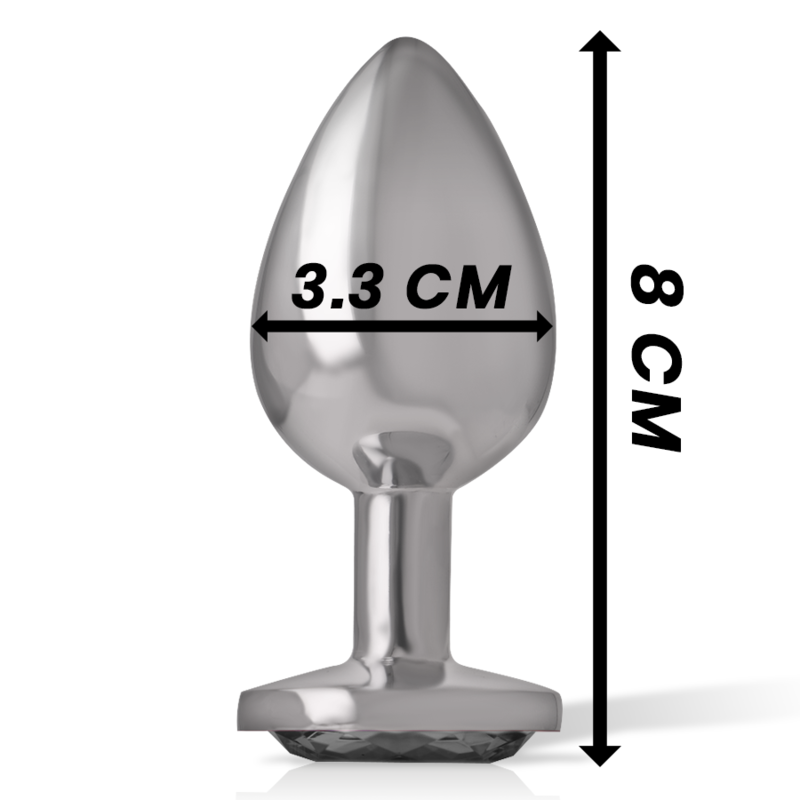 Vista 4 de Intense - Plug Anal Metal Aluminio con Cristal Negro Talla M