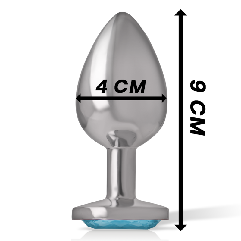 Vista 4 de Intense - Plug Anal de Metal de Alumínio Com Cristal Azul Tamanho L