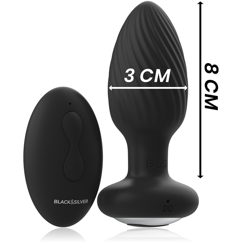 Vista 4 de Plug de Poços Silicone Anal Rotator Controle Remoto