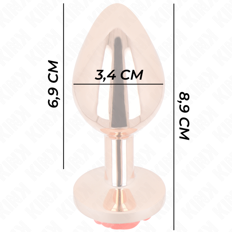 Vista 4 de Kink - Plug Anal Oro Rosado Rosa Roja M