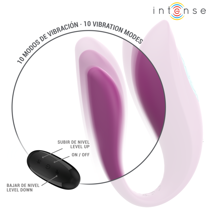 Vista 5 de Intense - Annie Estimulador & Vibrador Forma de U Morado Control Remoto