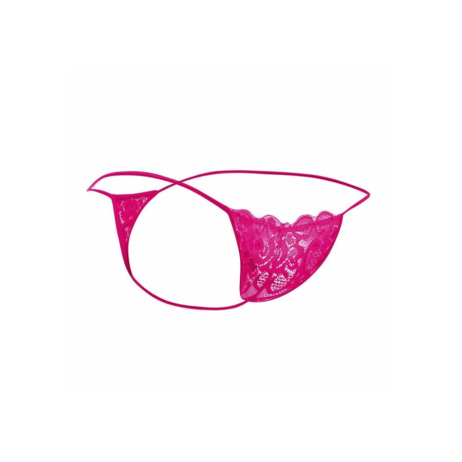 Vista 5 de Tanga de Encaje Rosa Talla