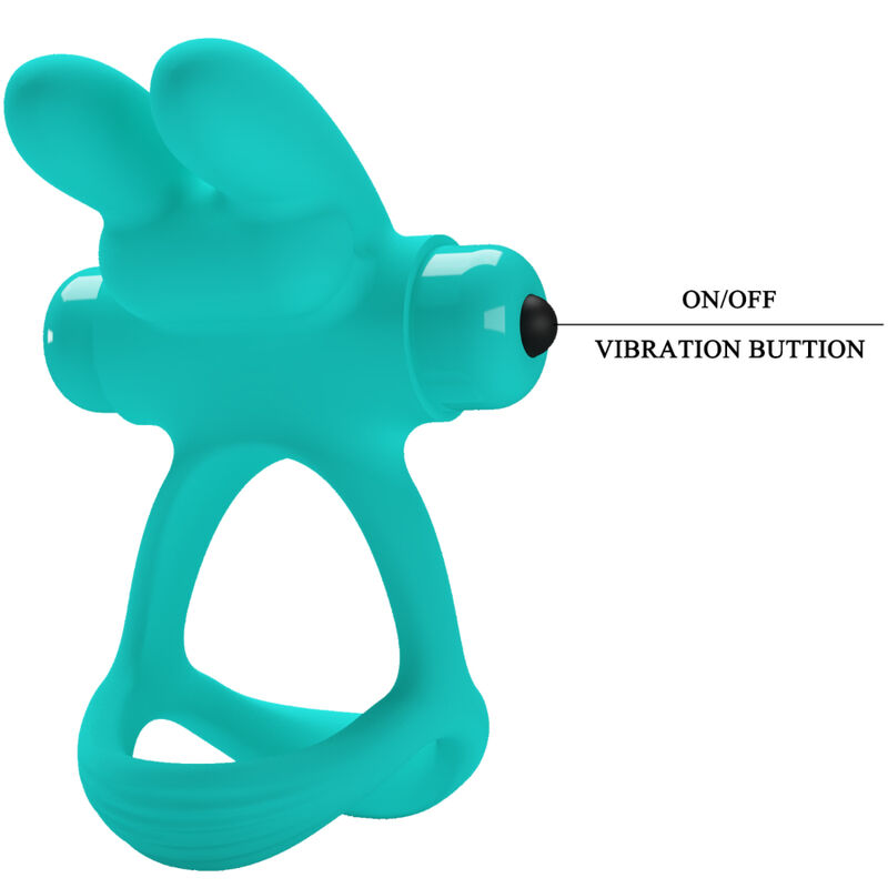 Vista 5 de Pretty Love - Dante Anillo Vibrador Rabbit Verde